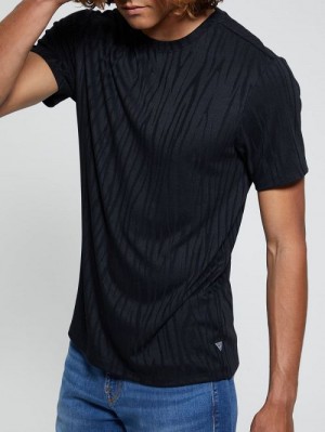 Guess Abstract Granada Jacquard Tee Negrii | GUESS-SN30562