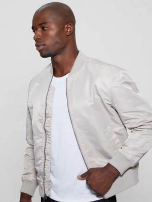 Guess Ace Satin Flight Jacket Bej | GUESS-SN30861