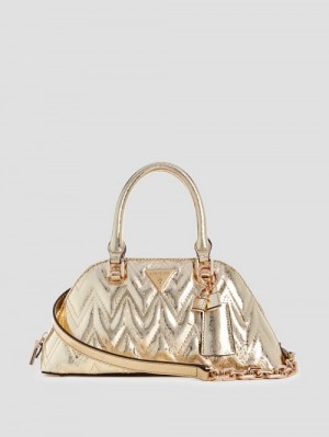 Guess Adelard Metallic Dome Satchel Aurii | GUESS-SN29264