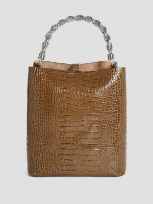Guess Aida Croc Hobo Bag Verzi | GUESS-SN29377