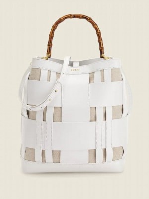 Guess Aida Woven Leather Hobo Bag Albi | GUESS-SN28791