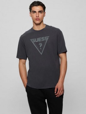 Guess Alino Triangle Signature Tee Negrii | GUESS-SN30466