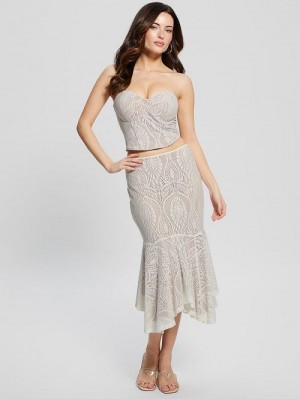 Guess Amera Lace Skirt Albi | GUESS-SN28133