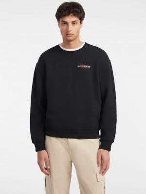 Guess American Tradition Crewneck Sweatshirt Negrii | GUESS-SN31515