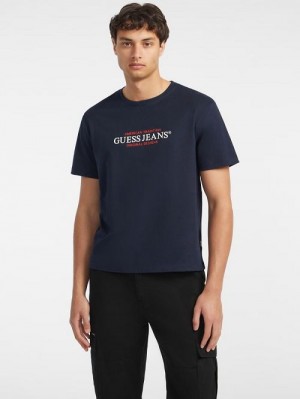 Guess American Tradition Tee Albastri | GUESS-SN30498