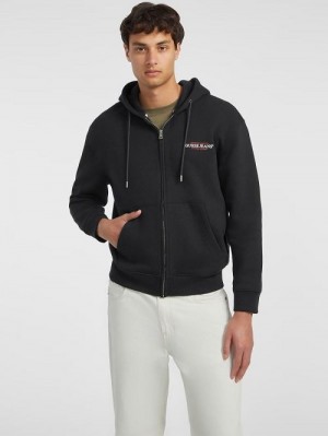 Guess American Tradition Zip-Up Hoodie Negrii | GUESS-SN30992