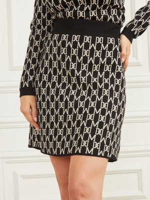 Guess Angelina Jacquard Skirt Negrii | GUESS-SN28139