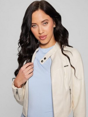 Guess Anita Moto Jacket Albi | GUESS-SN28058