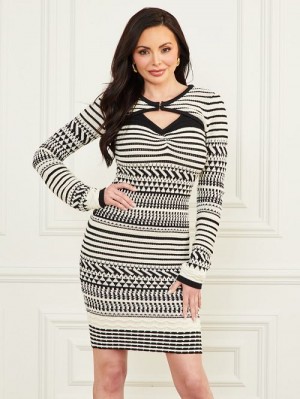 Guess Arianna Stitched Sweater Set Negrii | GUESS-SN26834