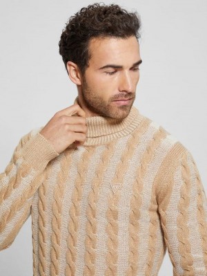Guess Arkell Turtleneck Cable Sweater Bej | GUESS-SN30900