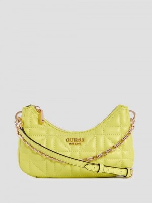 Guess Assia Quilted Mini Crossbody Galbeni | GUESS-SN28956