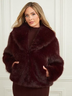 Guess Audrey Faux-Fur Coat Violet | GUESS-SN27951