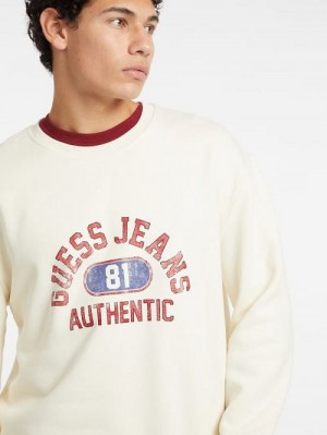 Guess Authentic Logo Crewneck Sweatshirt Albi | GUESS-SN30950