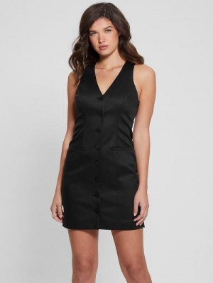 Guess Ava Vest Dress Negrii | GUESS-SN27041