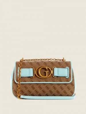 Guess Aviana Convertible Crossbody Albastri | GUESS-SN28742