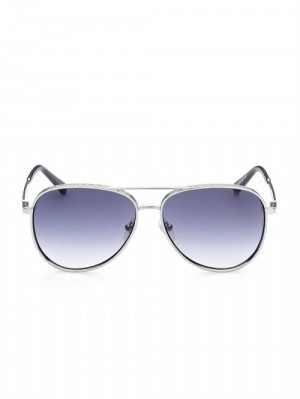 Guess Aviator Sunglasses Argintii | GUESS-SN31805