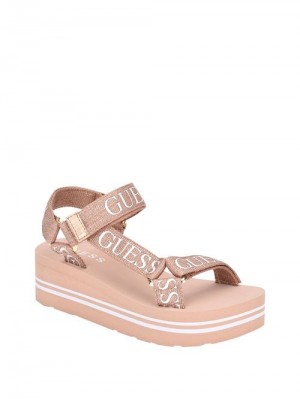 Guess Avin Platform Sport Sandals Roz | GUESS-SN29602