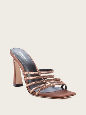 Guess Baguette Rhinestone Mule Maro | GUESS-SN29733