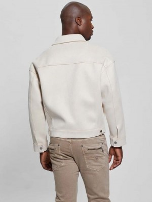 Guess Baldwin Faux-Suede Trucker Jacket Bej | GUESS-SN30862