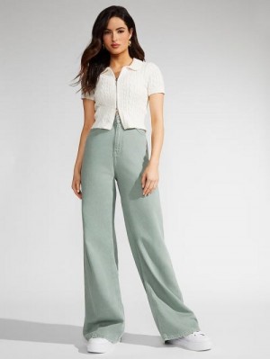 Guess Bellflower Flare Jeans Verzi | GUESS-SN26511