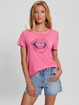 Guess Berry Lips Easy Tee Roz | GUESS-SN27149