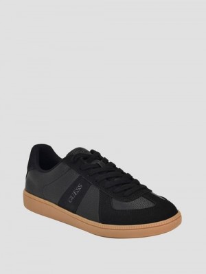 Guess Bishan Faux-Leather Sneakers Negrii | GUESS-SN31881