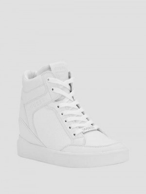 Guess Blairin Rhinestone Logo Wedge Sneakers Albi | GUESS-SN29544