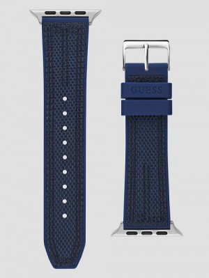 Guess Blue and Black Woven 42-45 mm Band for Apple Watch® Gri | GUESS-SN31630