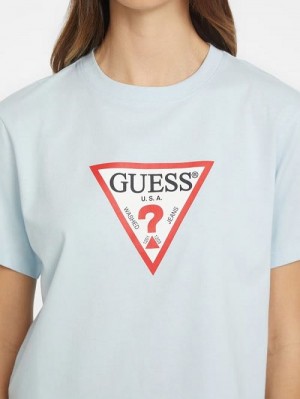 Guess Boxy Iconic Tee Albastri | GUESS-SN27127