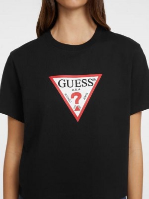 Guess Boxy Iconic Tee Negrii | GUESS-SN27086