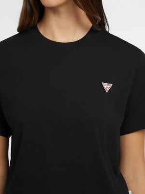 Guess Boxy Mini Triangle Tee Negrii | GUESS-SN27317