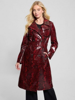 Guess Briana Faux-Leather Trench Coat Rosii | GUESS-SN27995