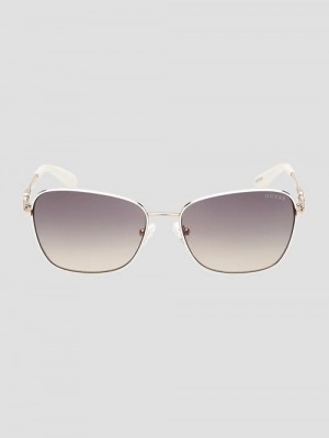 Guess Butterfly Metal Colored Trim Sunglasses Albi | GUESS-SN30048