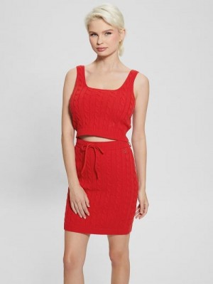 Guess Cable-Knit Ally Tank Rosii | GUESS-SN27407