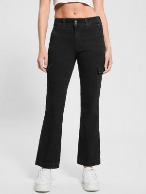 Guess Cargo Mini Bootcut Jeans Negrii | GUESS-SN26655