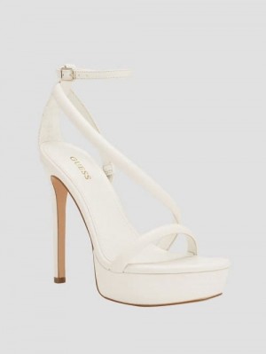Guess Casilda Strappy Stiletto Heels Negrii Albi | GUESS-SN29789