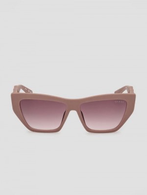 Guess Cat-Eye Chain-Link Sunglasses Bej | GUESS-SN30066