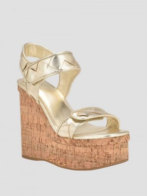 Guess Cataline Wedge Sandals Aurii | GUESS-SN29631