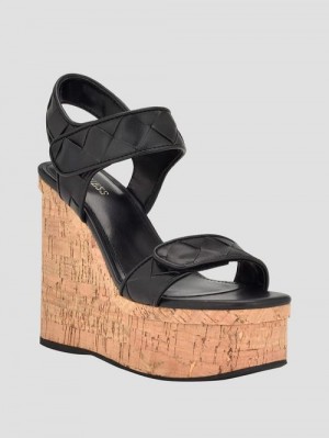 Guess Cataline Wedge Sandals Negrii | GUESS-SN29612