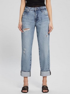 Guess Celia Boyfriend Jeans Albastri | GUESS-SN26633