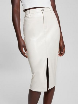 Guess Celine Faux-Leather Skirt Albi | GUESS-SN28148