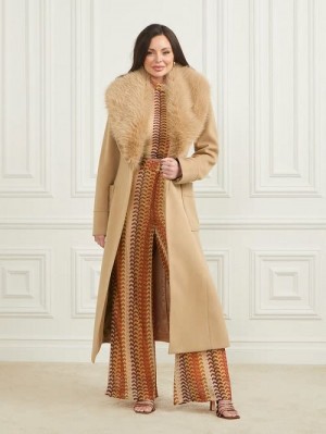 Guess Charlize Wool-Blend Coat Bej | GUESS-SN27953