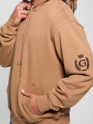 Guess Chenille Logo Hoodie Bej | GUESS-SN31070