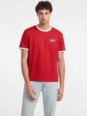 Guess Chest Script Logo Tee Rosii | GUESS-SN30650