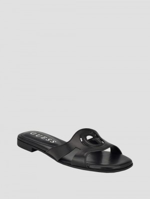 Guess Ciella Cut-Out Sandals Negrii | GUESS-SN29614