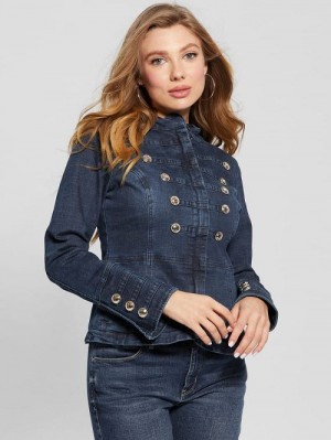 Guess Clash Marching Denim Jacket Albastri | GUESS-SN26692