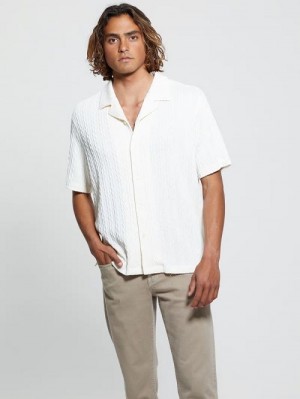 Guess Colton Knit Shirt Albi | GUESS-SN31121