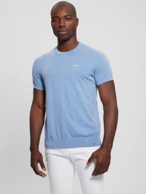 Guess Cornell Washed Tee Albastri | GUESS-SN30525