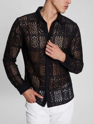 Guess Craft Crochet Shirt Negrii | GUESS-SN31263