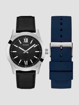 Guess Crescent Silver-Tone Silicon Analog Watch Argintii | GUESS-SN31620